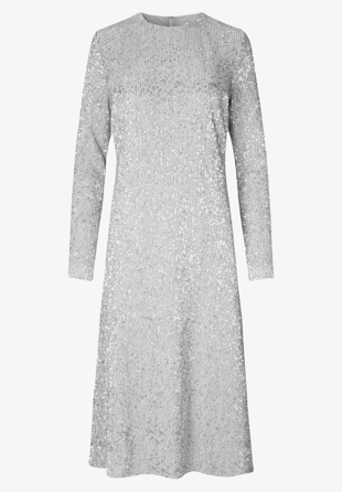 Stine Goya - Celsia Dress Sequins Jersey Silver